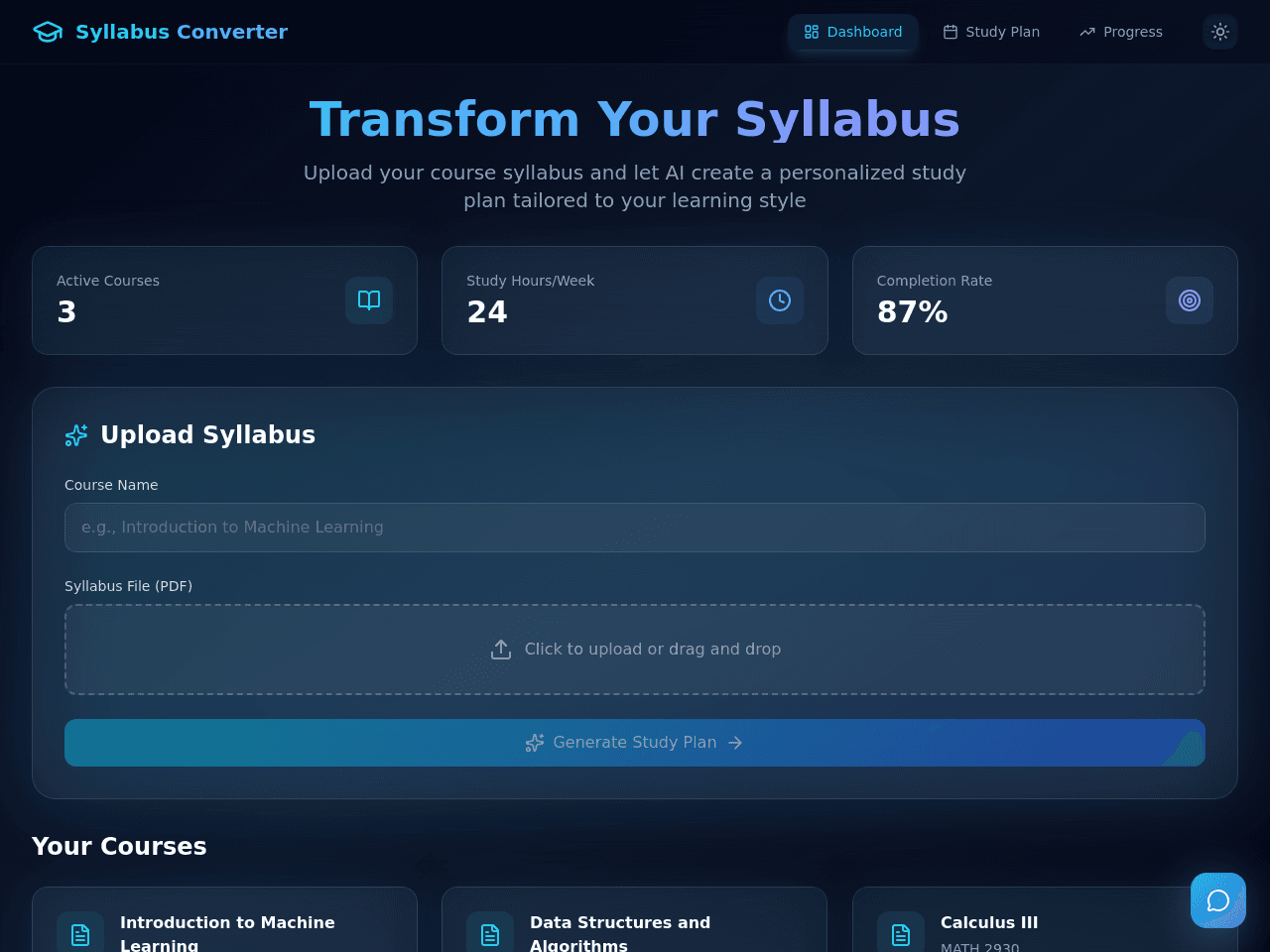 Syllabus to Study Planner