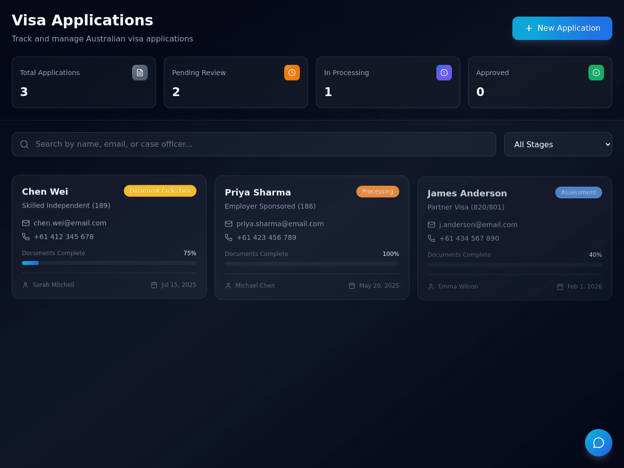 Visa Tracker Portal