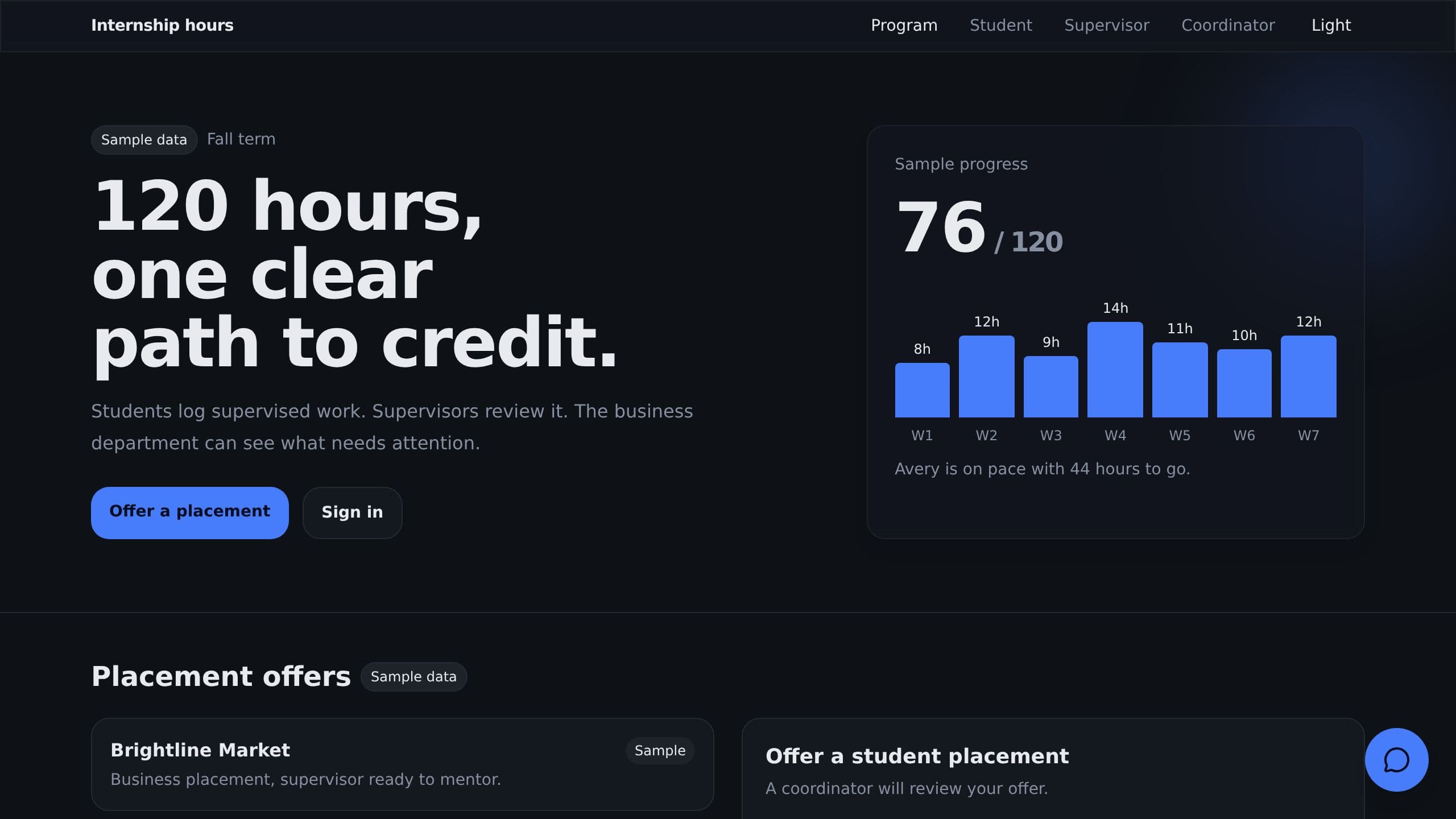Internship Hours Log preview