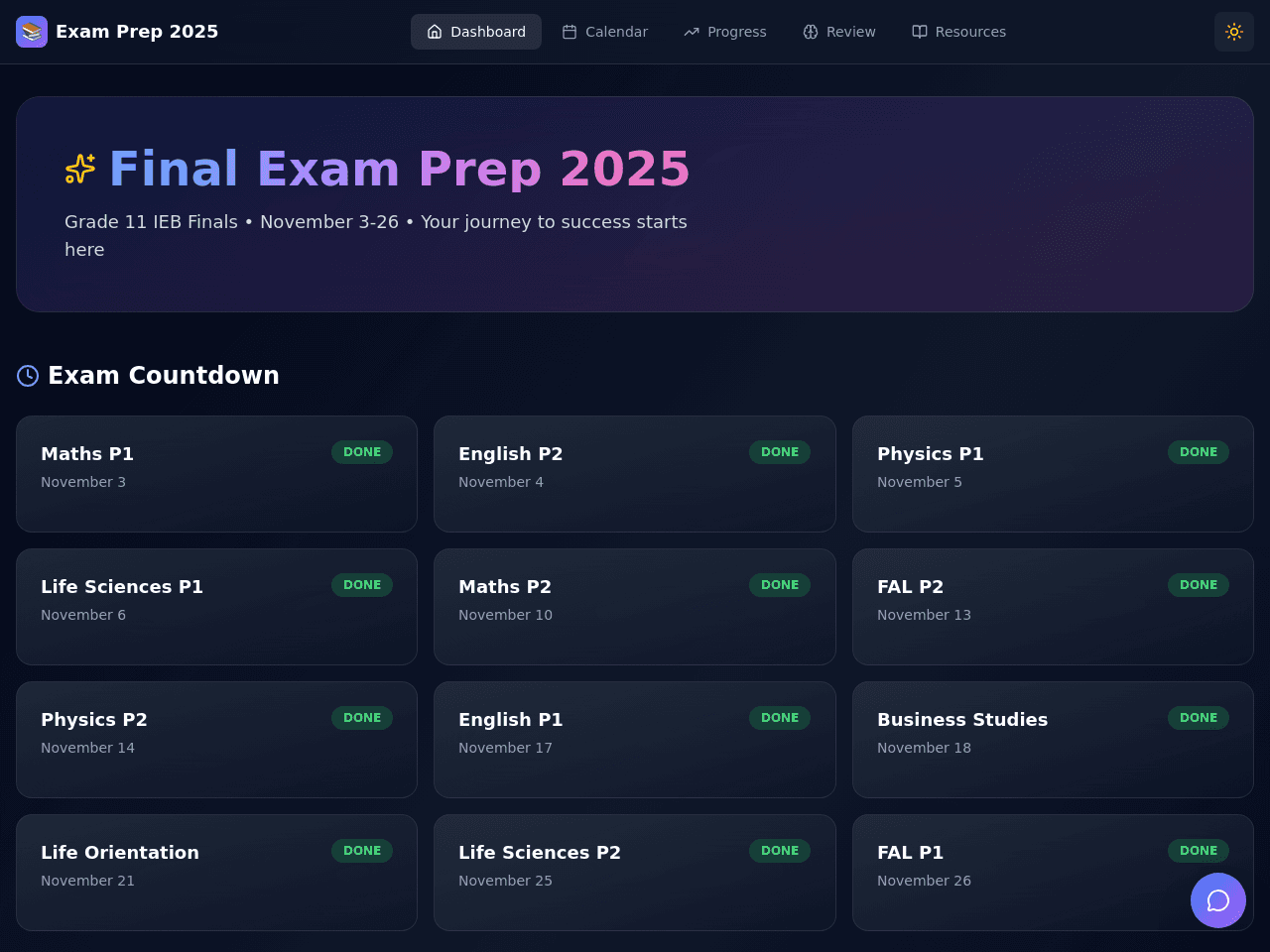 Exam Schedule Planner