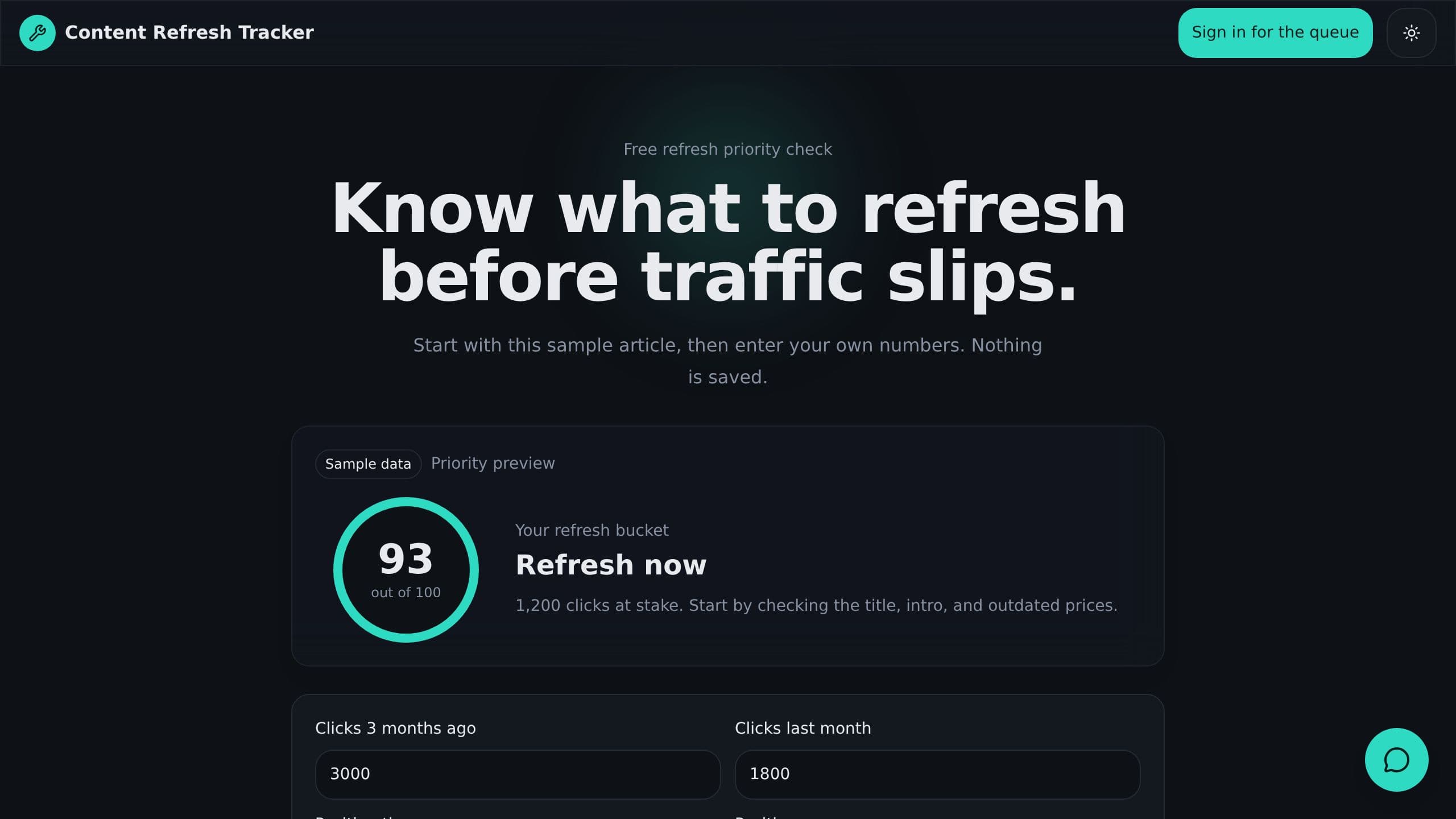 Content Refresh Tracker preview