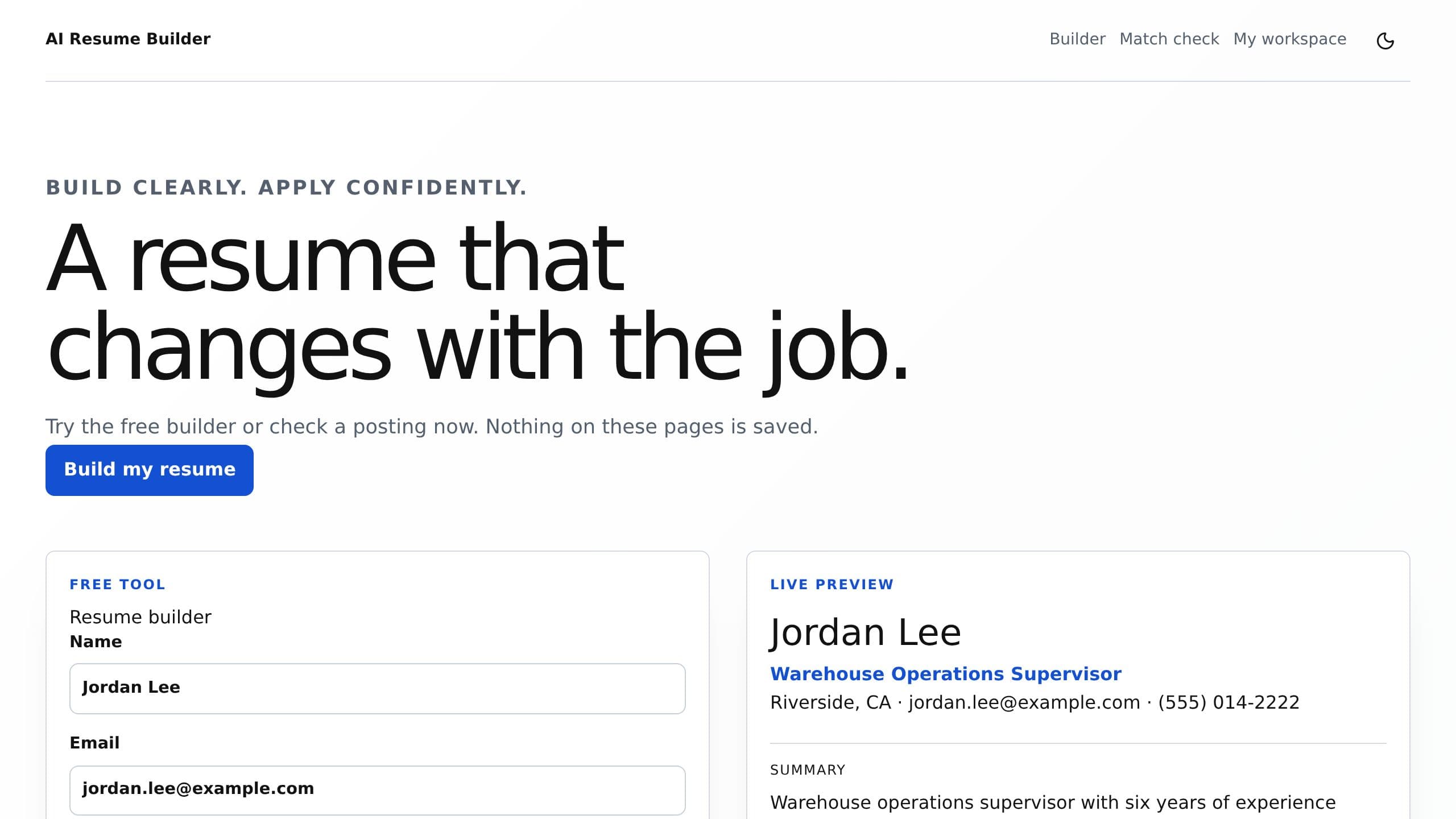 AI Resume Builder preview