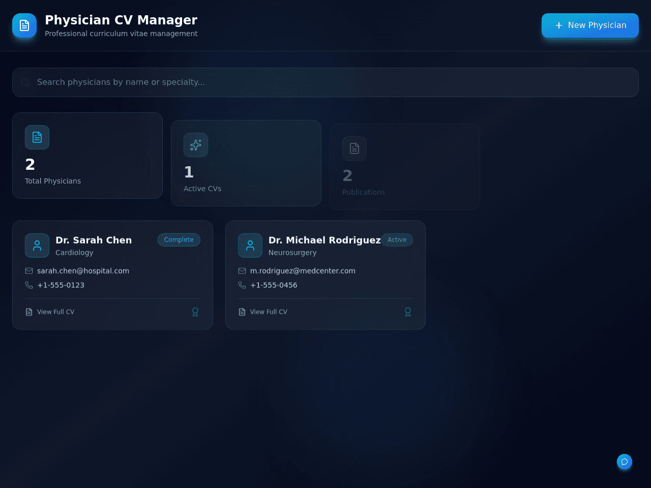 Physician Profile Builder