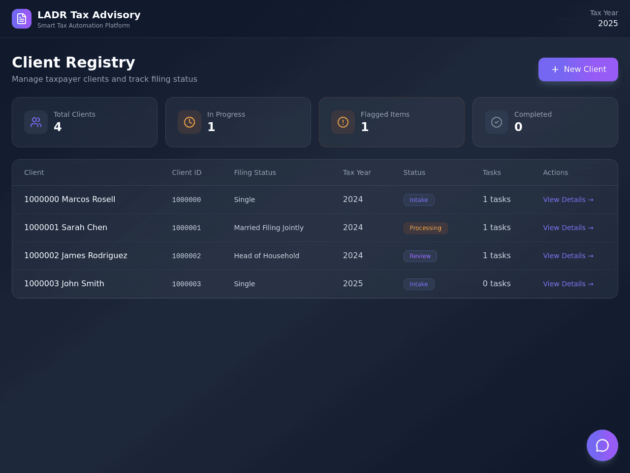 Tax Genius Dashboard