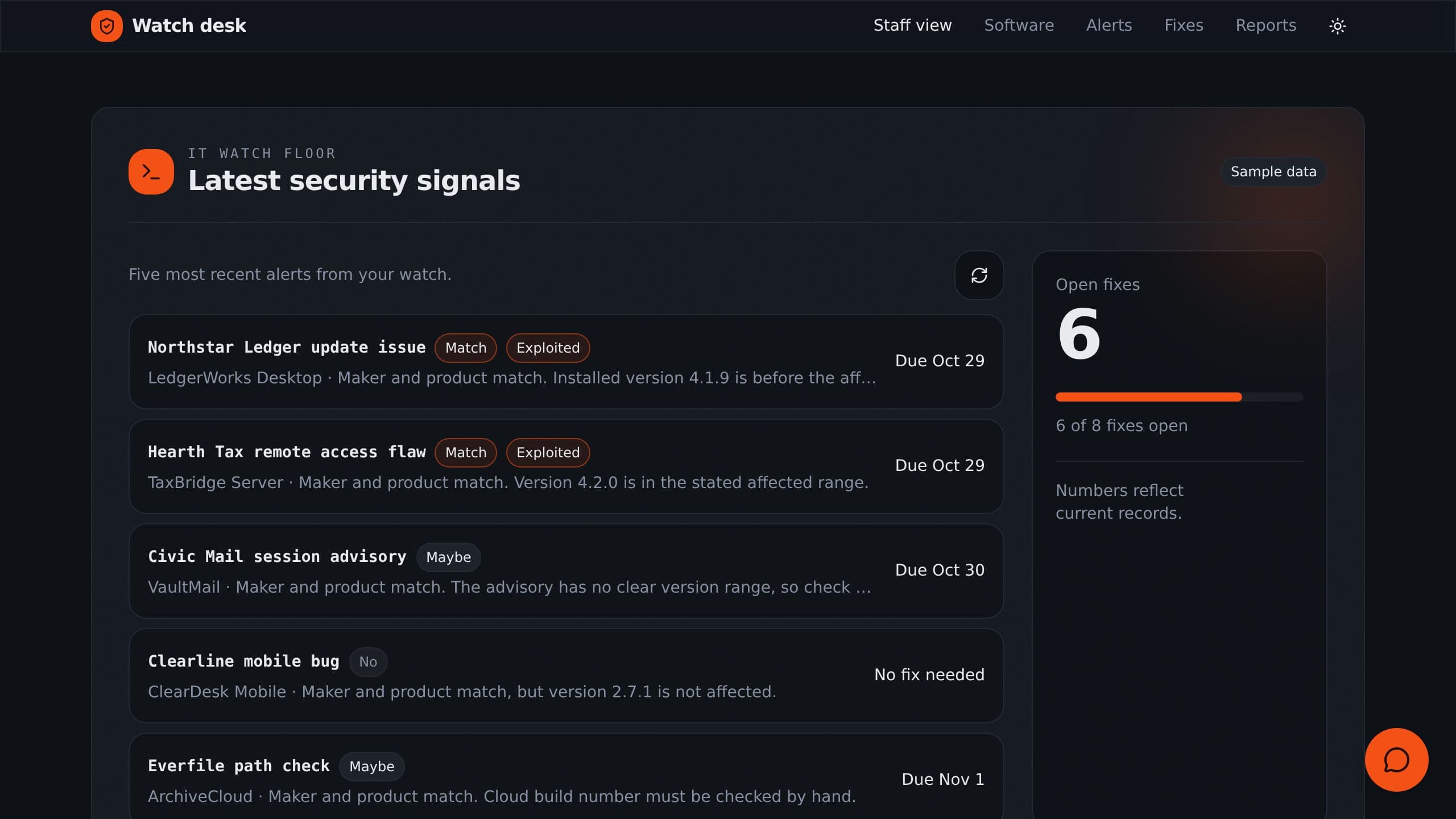 Software Vulnerability Watch preview