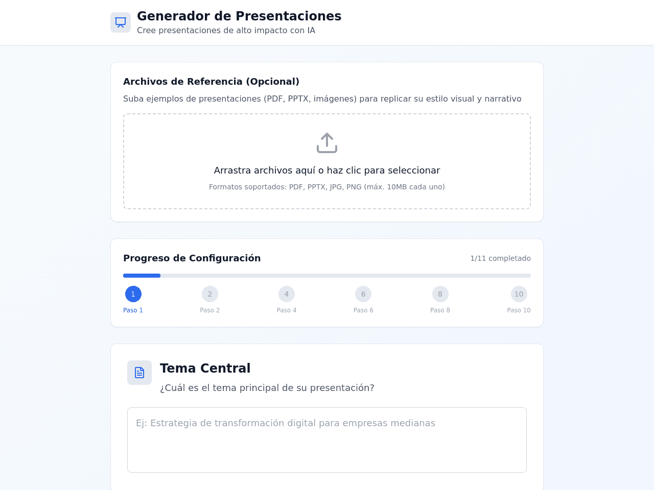 Dynamic Presentation Builder
