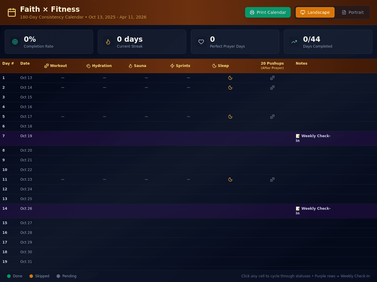 Faith Fitness Planner