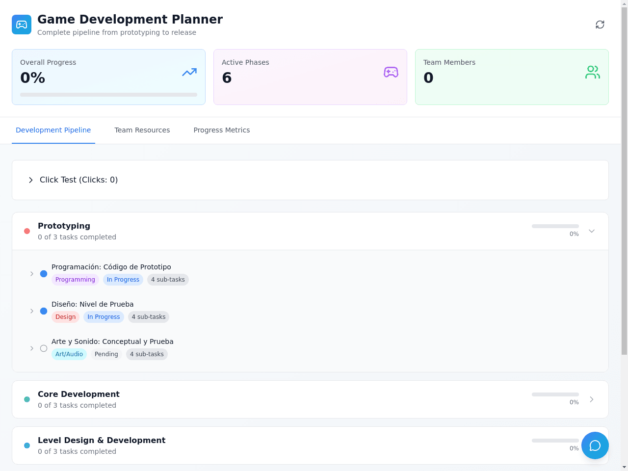 Game Development Planner