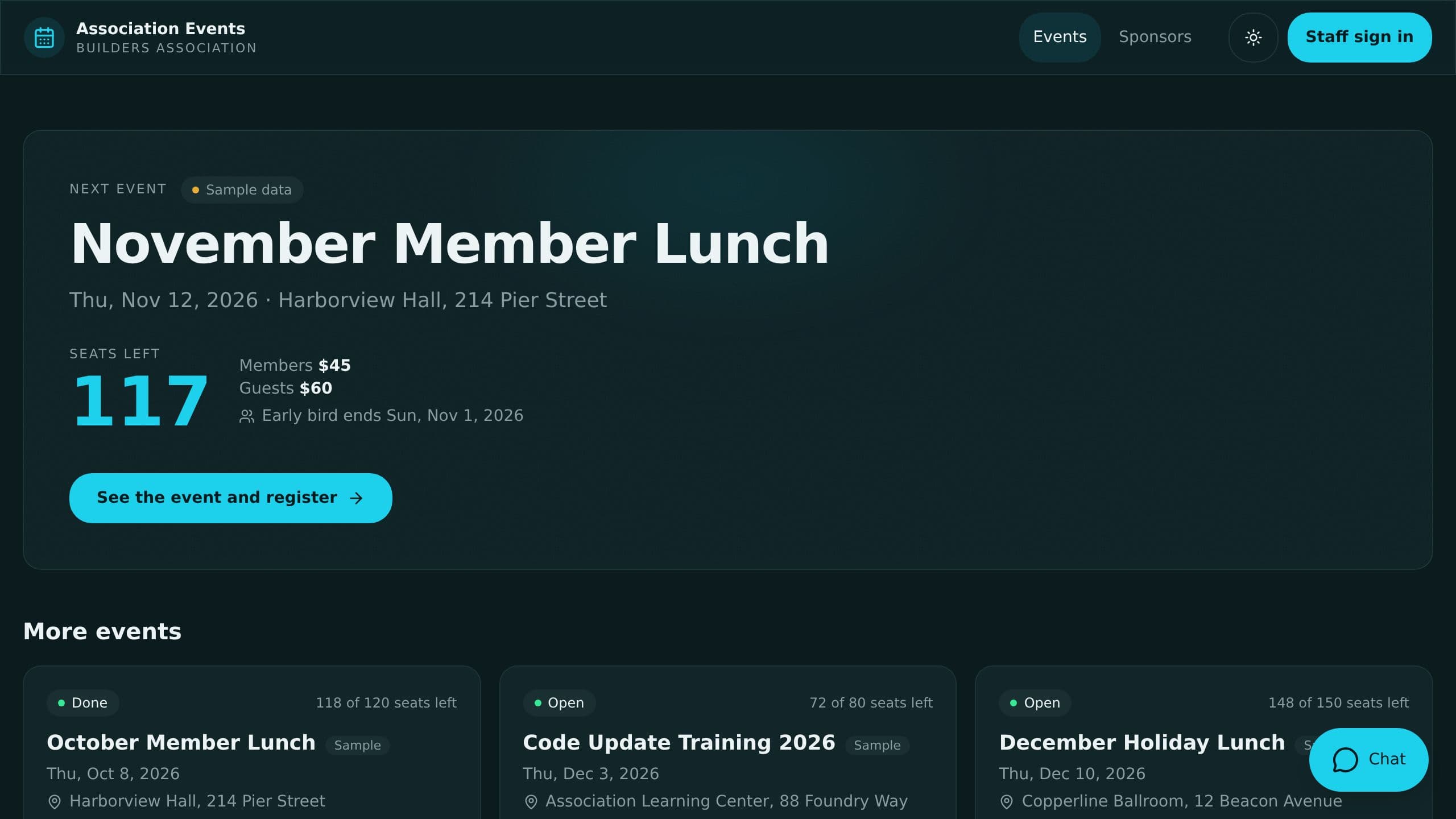 Association Event Software preview