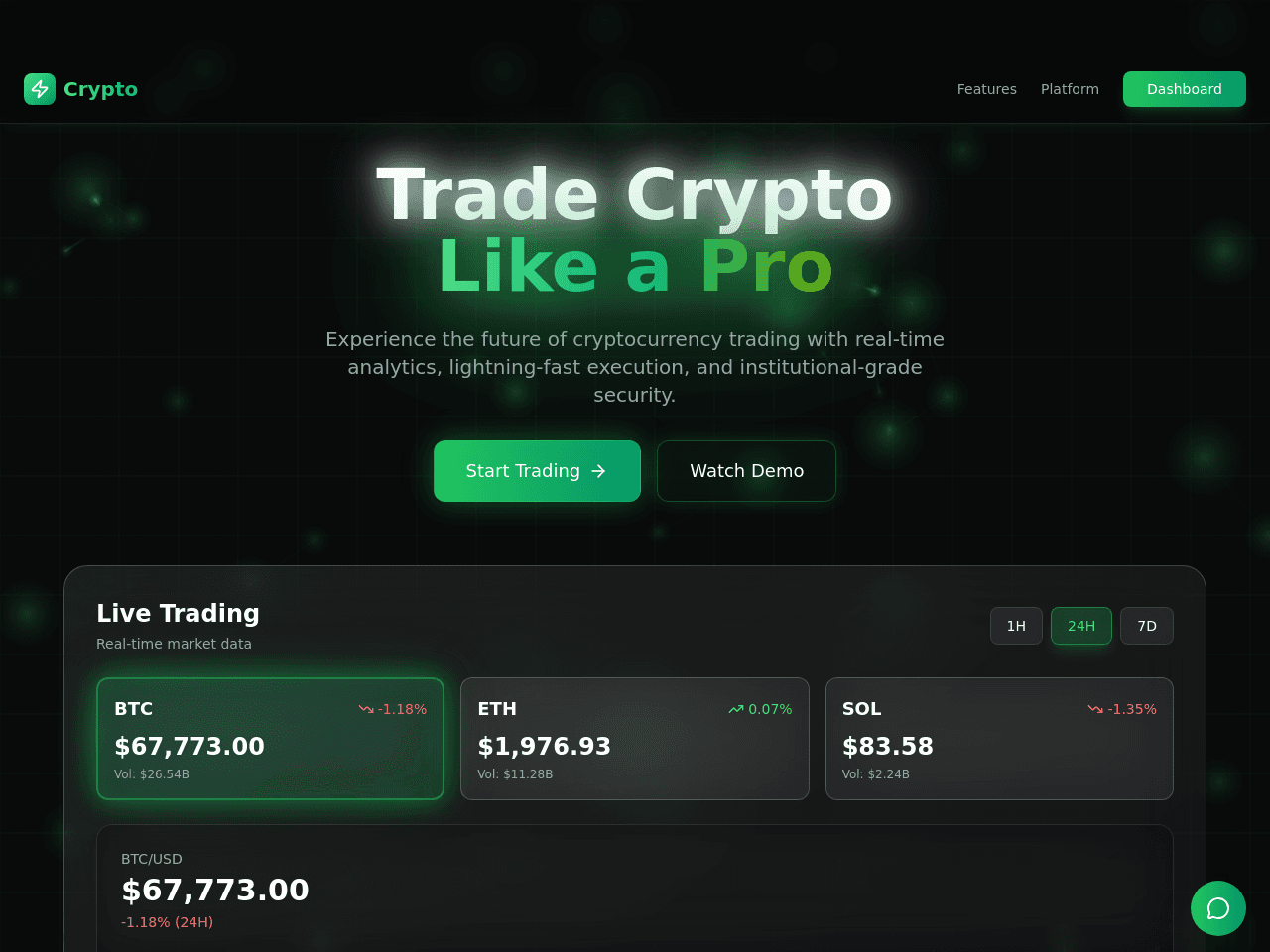 Crypto Trading Landing Page