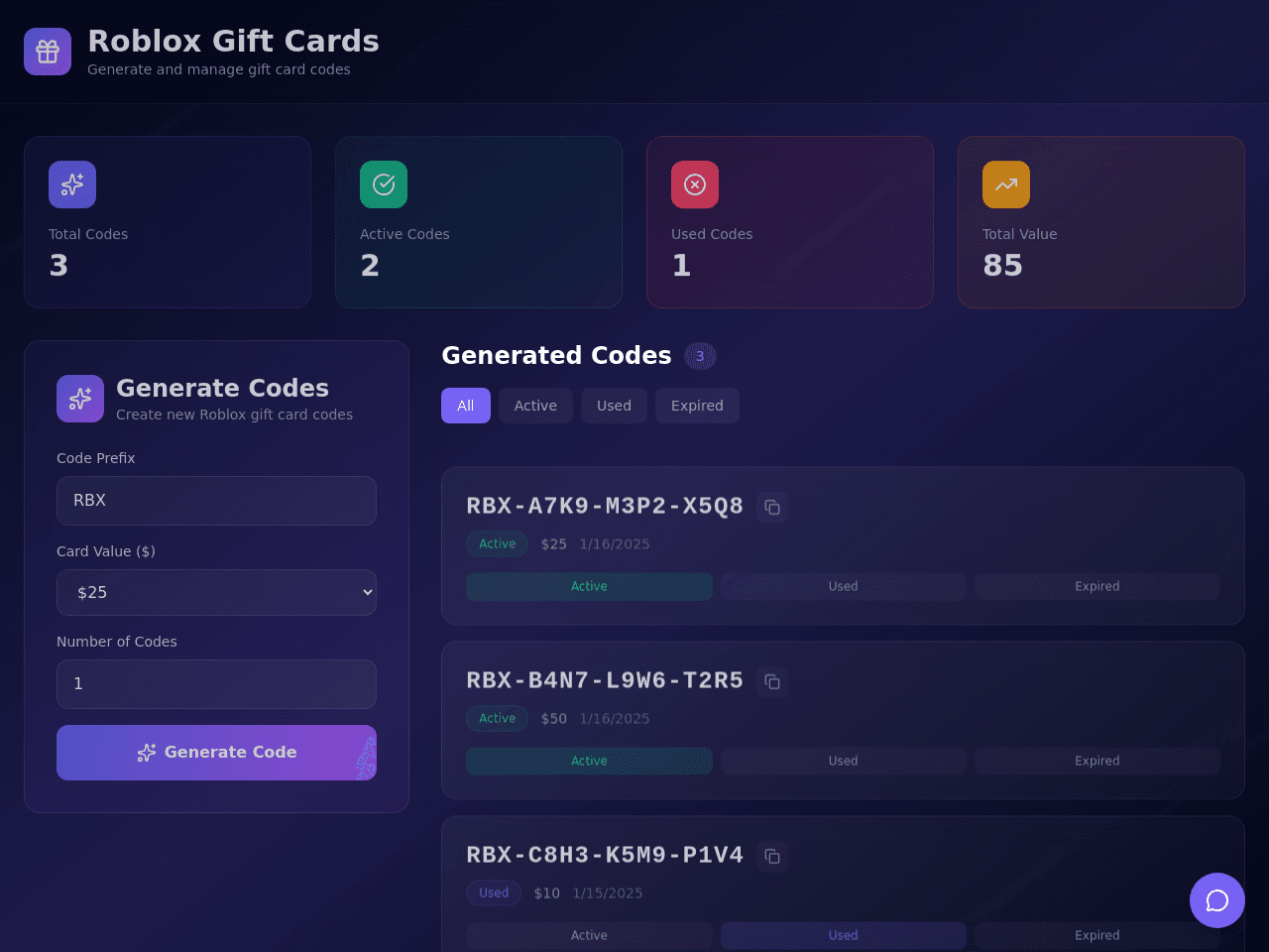 Giftcode Generator