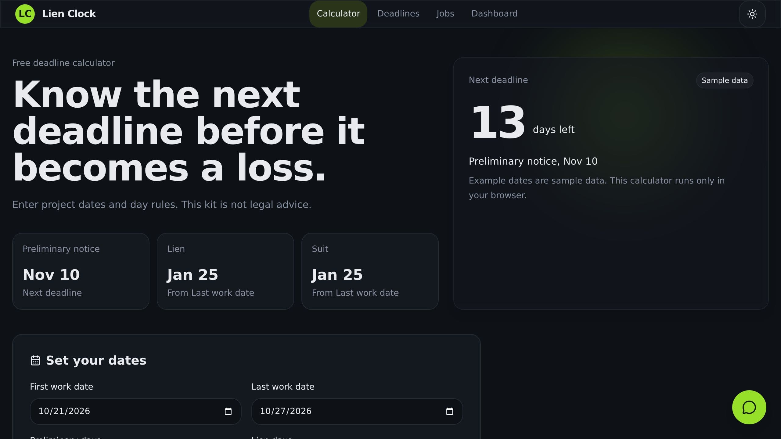 Lien Deadline Tracker preview