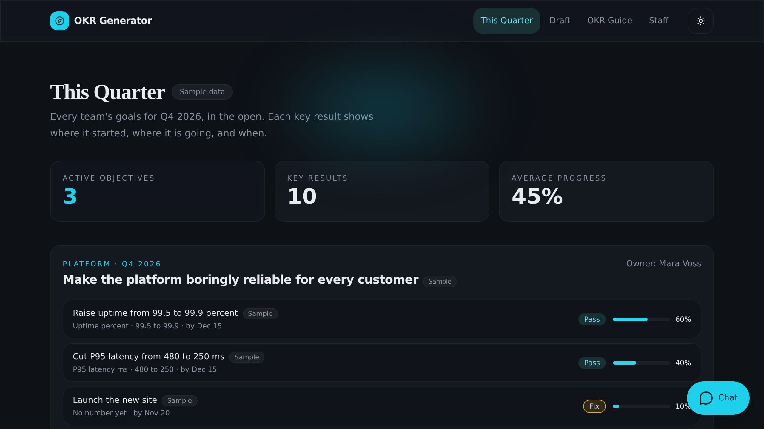 OKR Generator preview