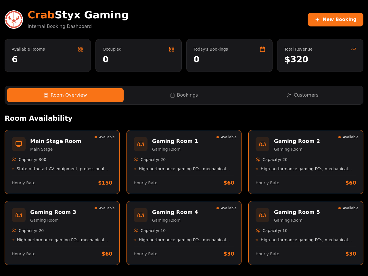 Room Booking Dashboard