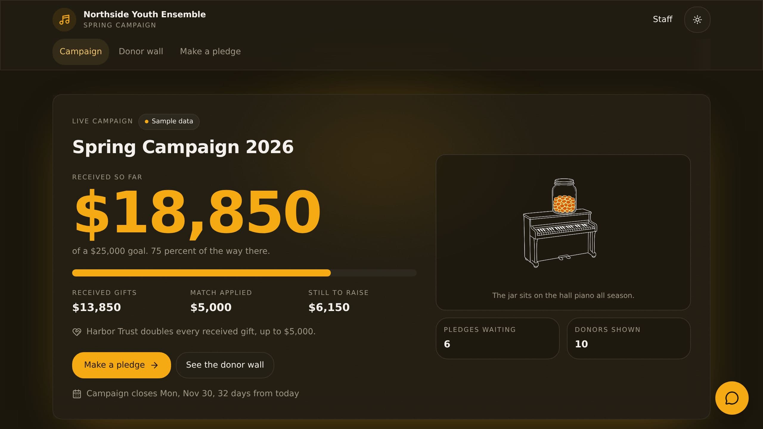 Fundraising Campaign Page preview