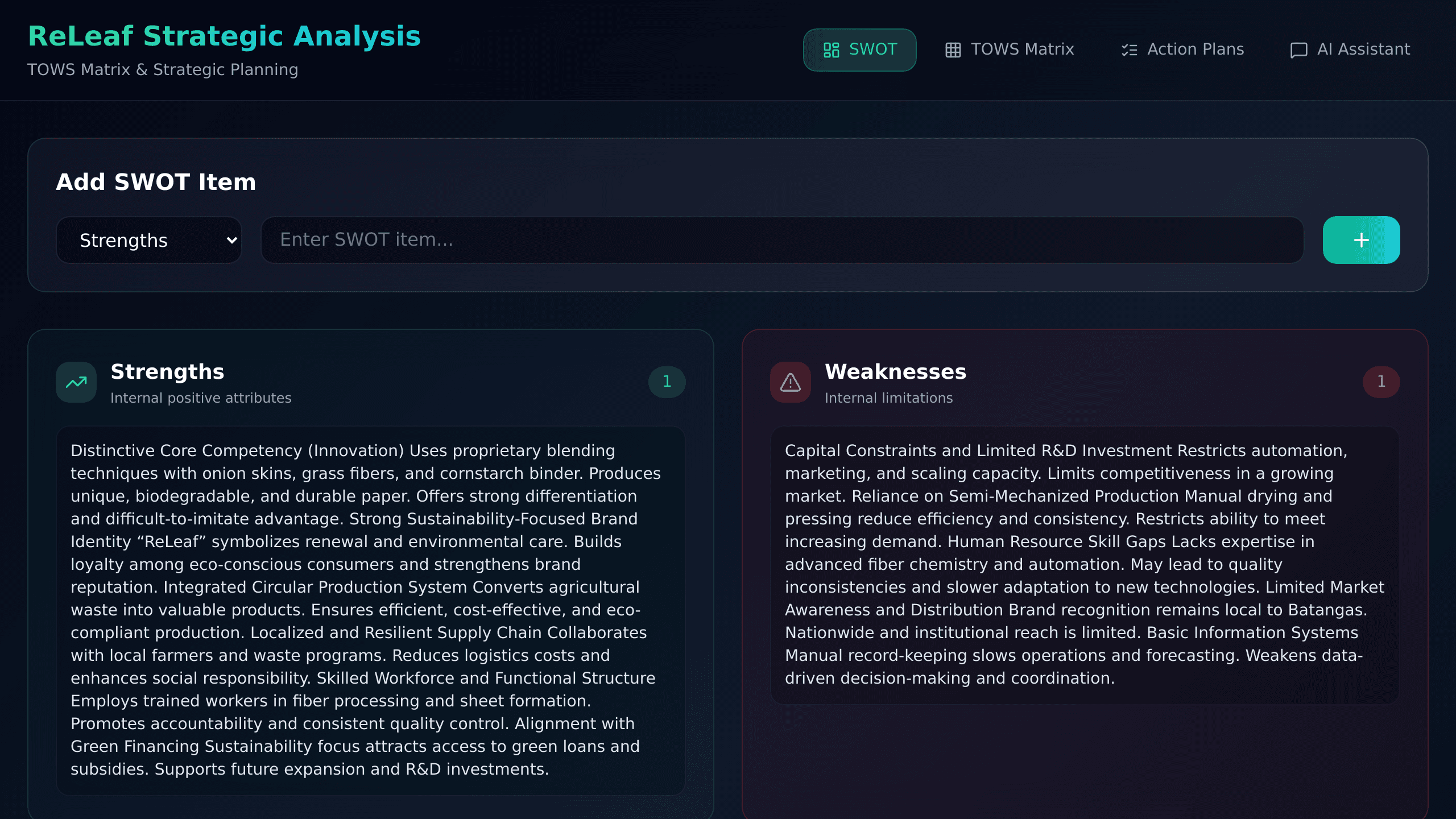 Eco Strategy Dashboard