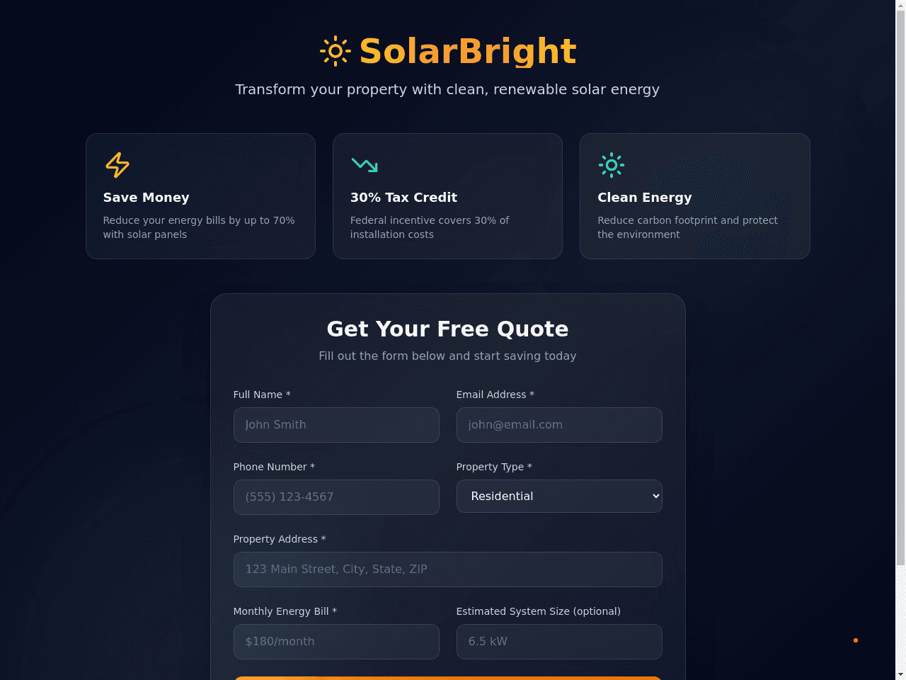 Solar Lead Tracker