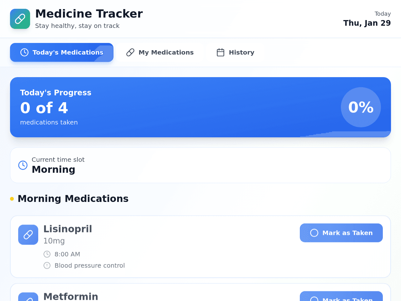 Medication Tracker Dashboard