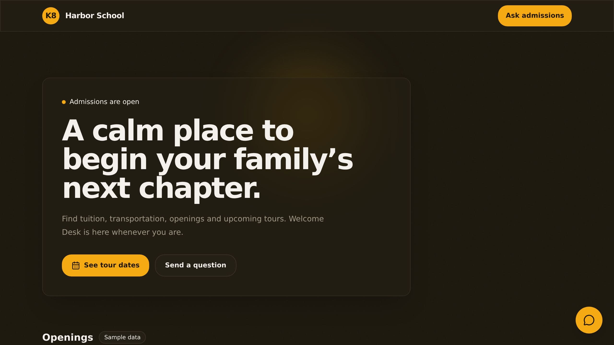 Admissions Chat preview