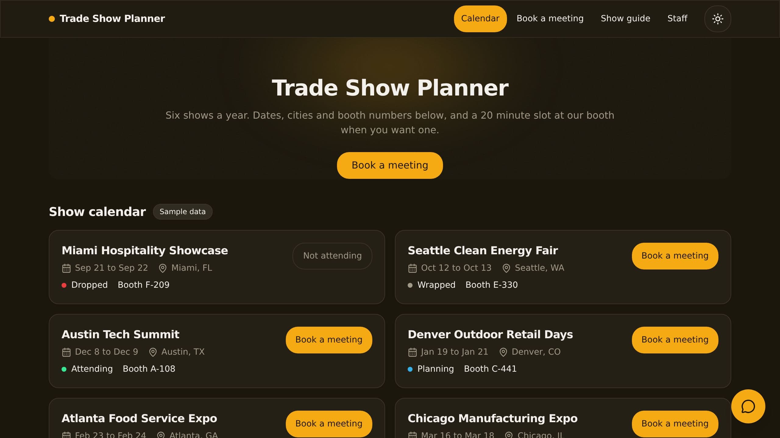 Trade Show Planner preview