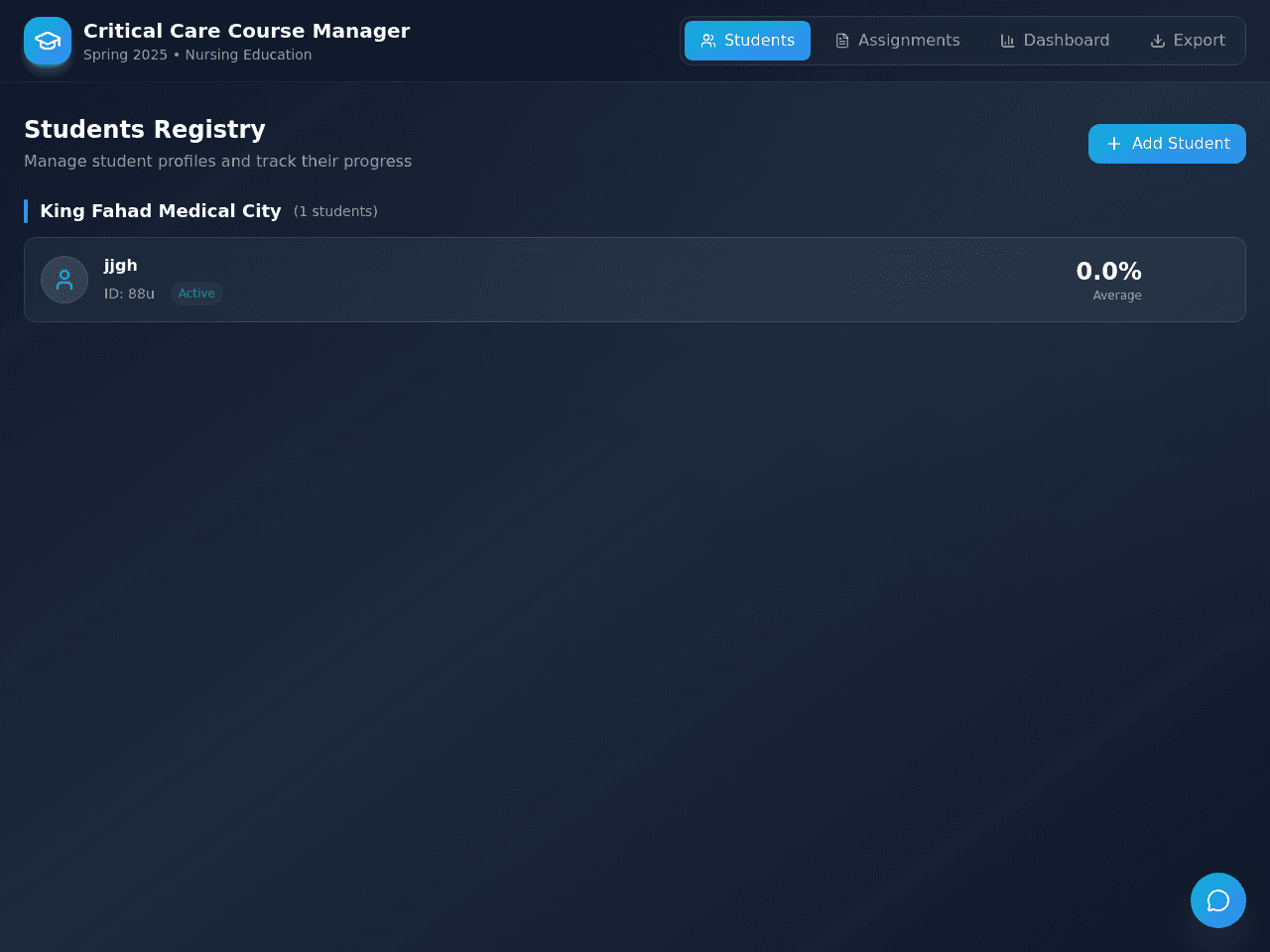 Critical Care Tracker