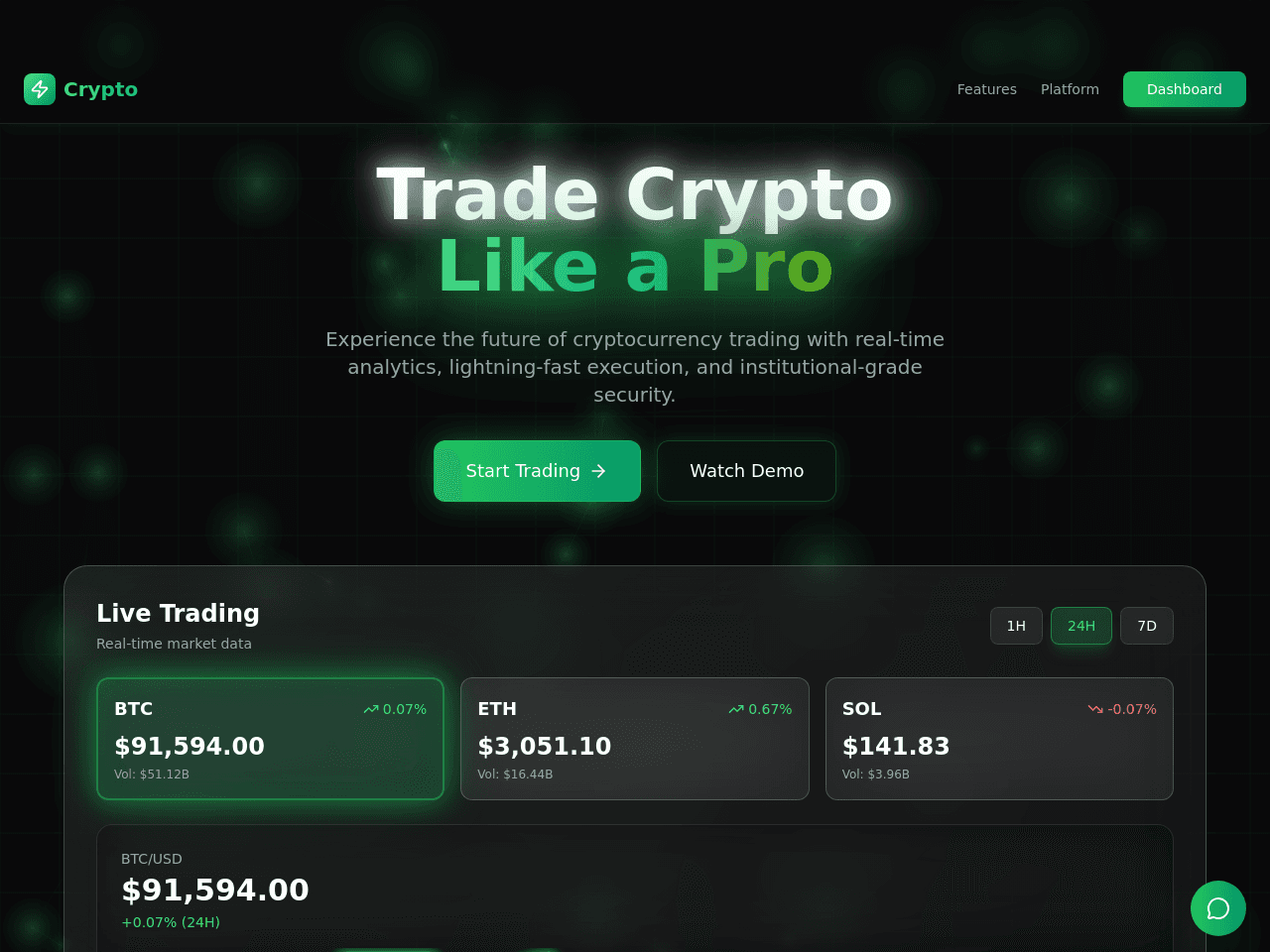 Crypto Trading Landing Page