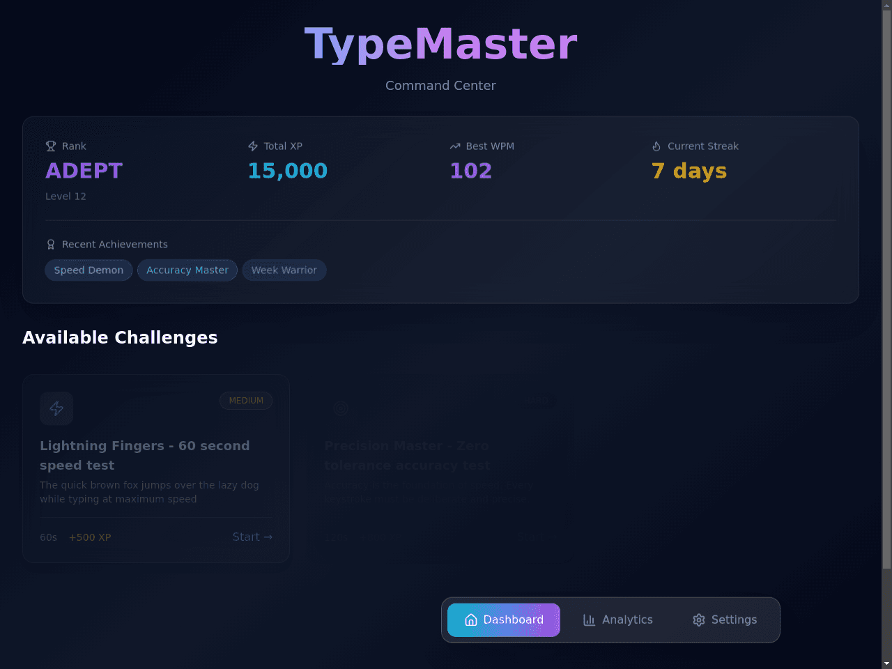 Type Mastery Portal