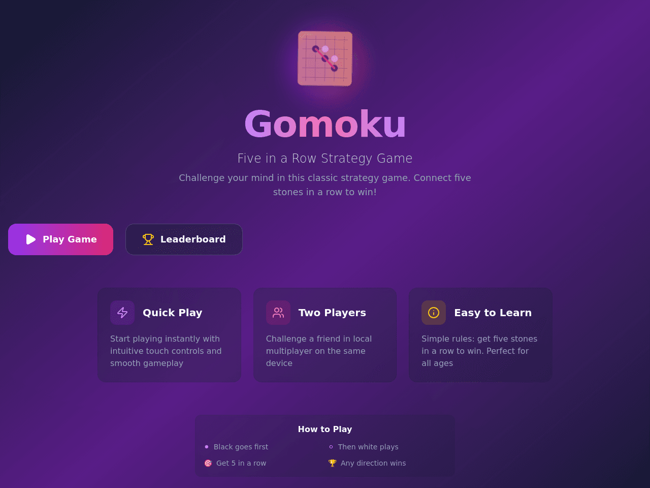 Gomoku Play Hub