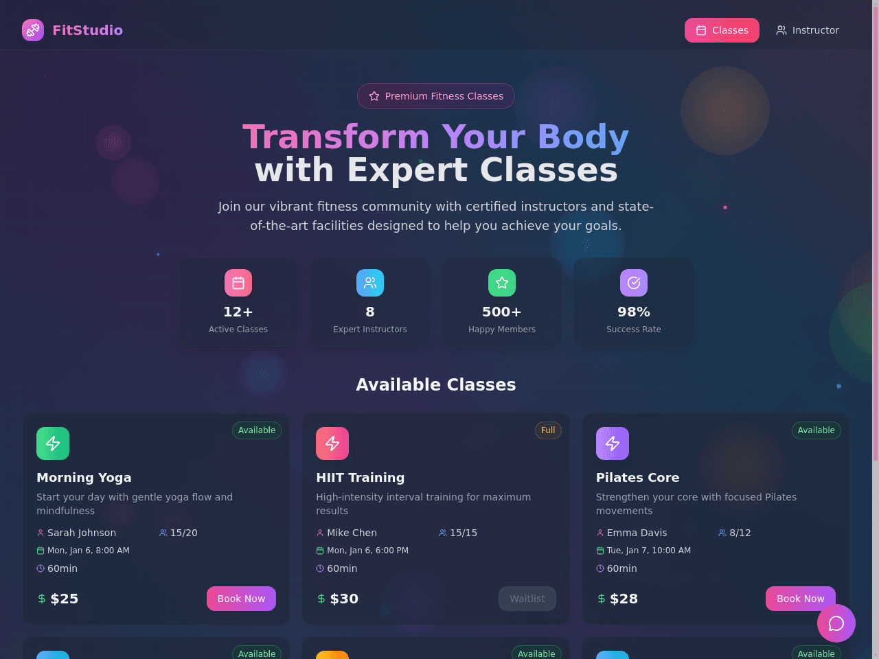 Class Booking Portal