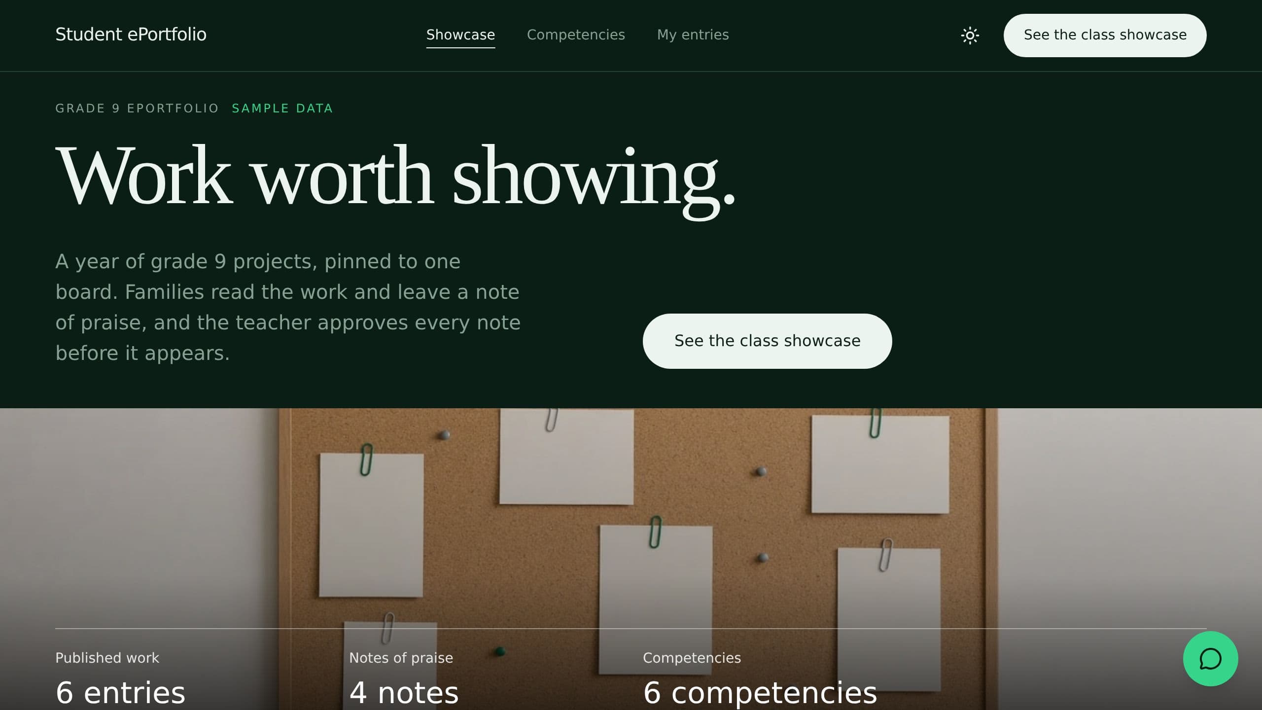 Student ePortfolio preview