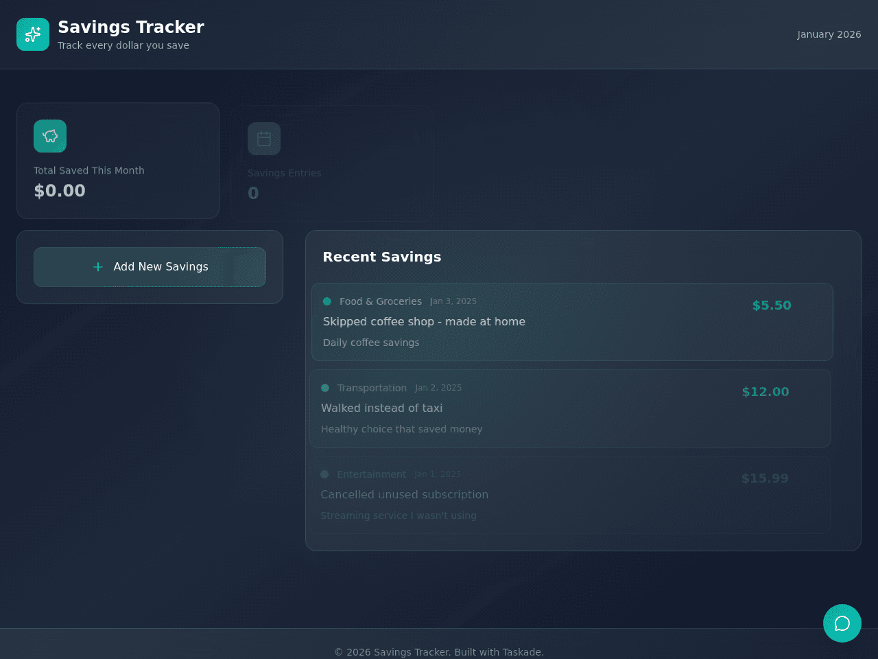 Savings Share Dashboard