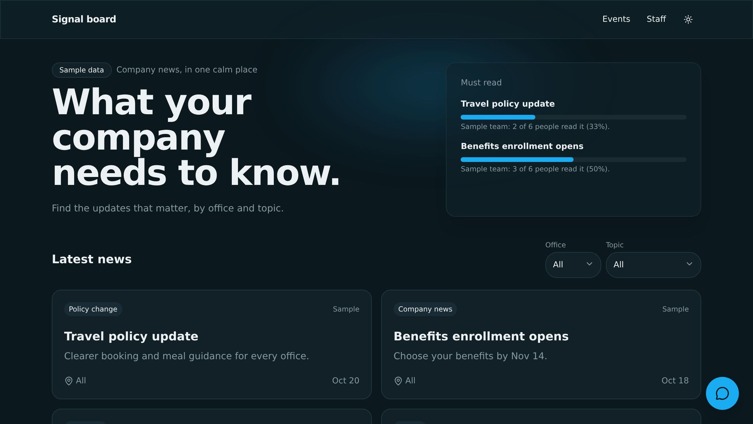 Internal News Announcements preview