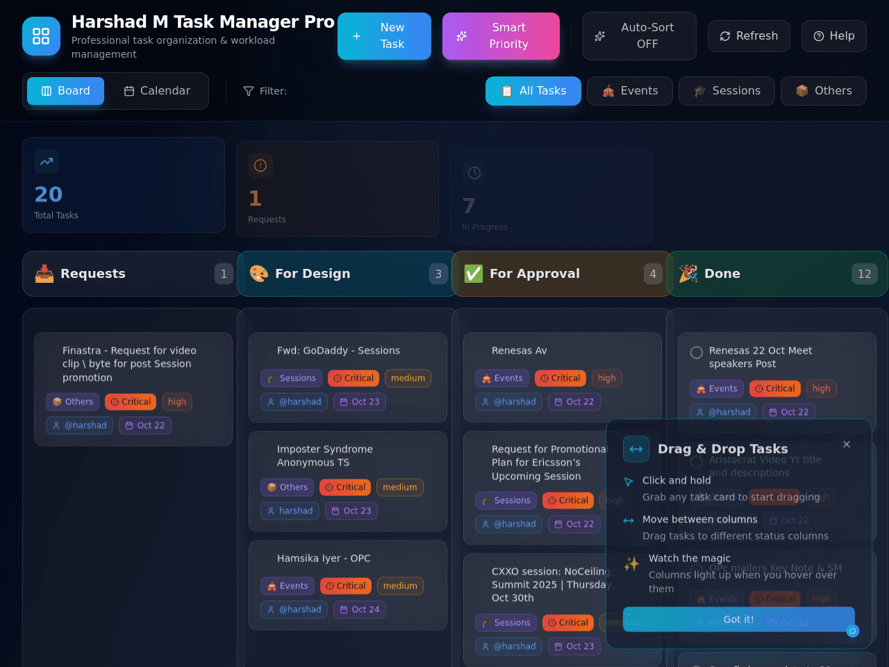 Task Priority Dashboard