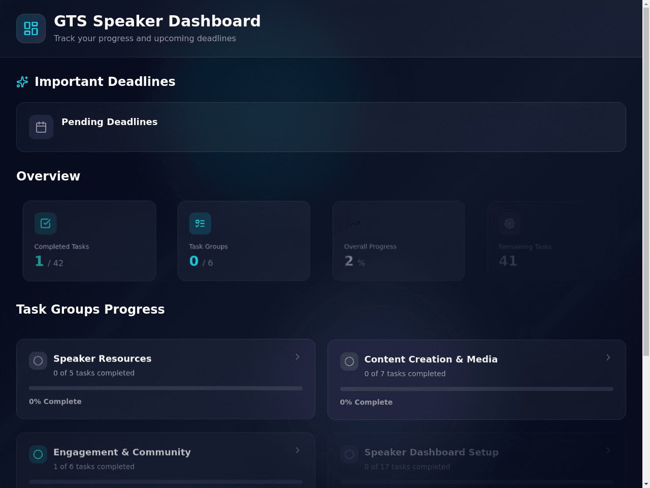 GTS Dashboard for Speakers