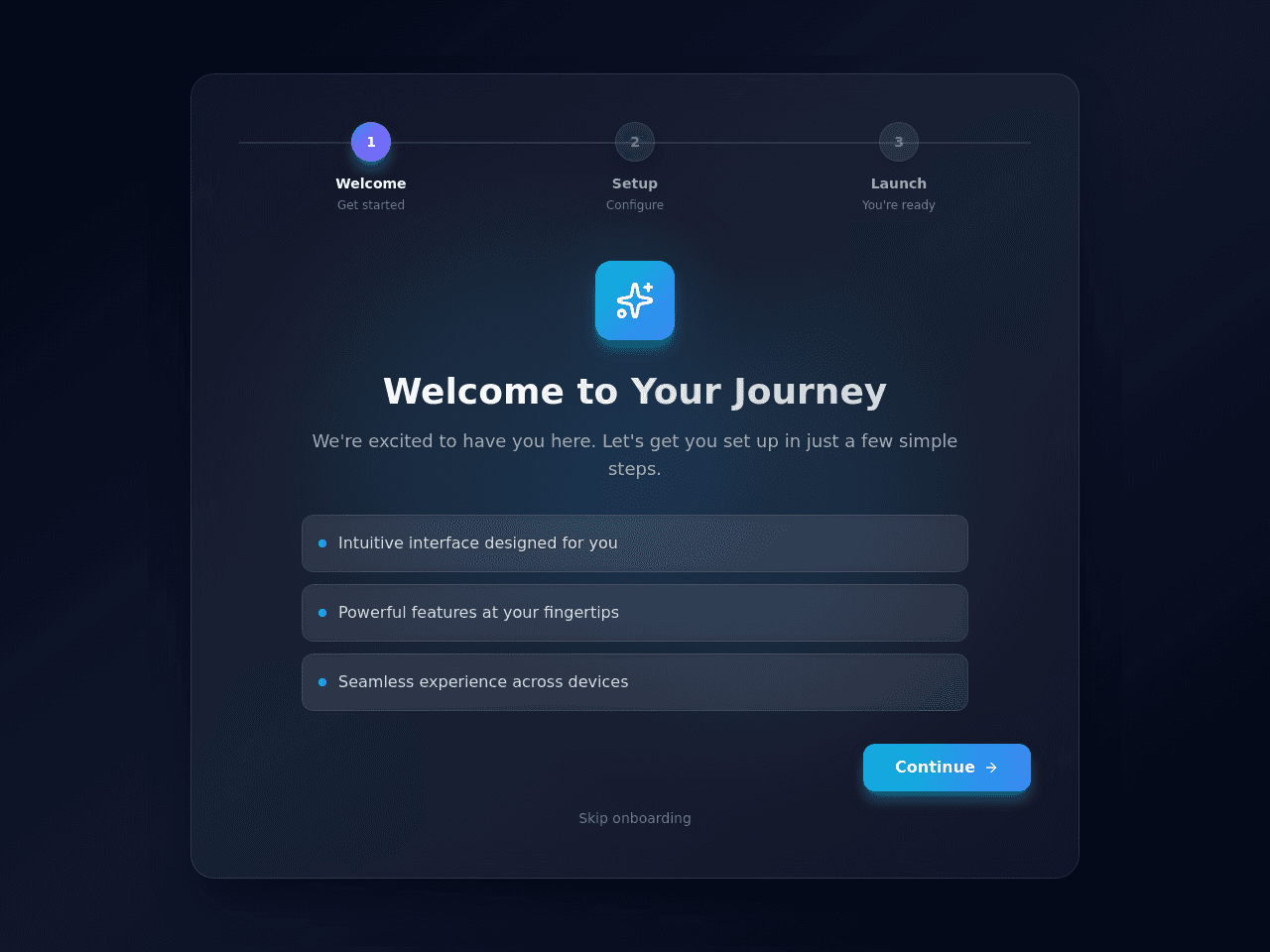 Onboarding Stepper Studio