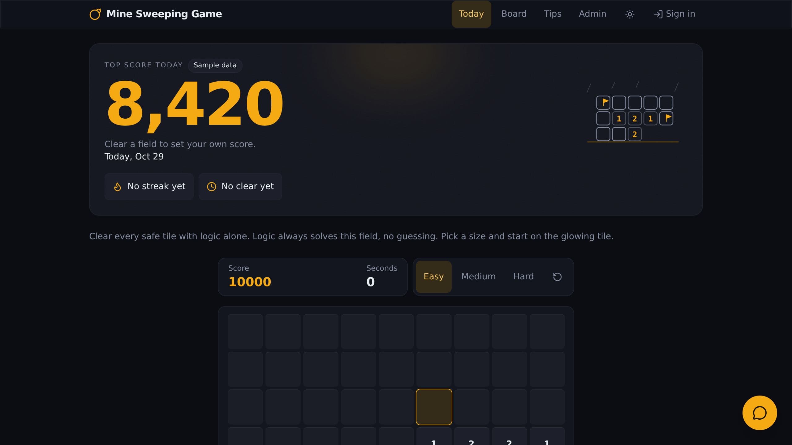 Mine Sweeping Game preview