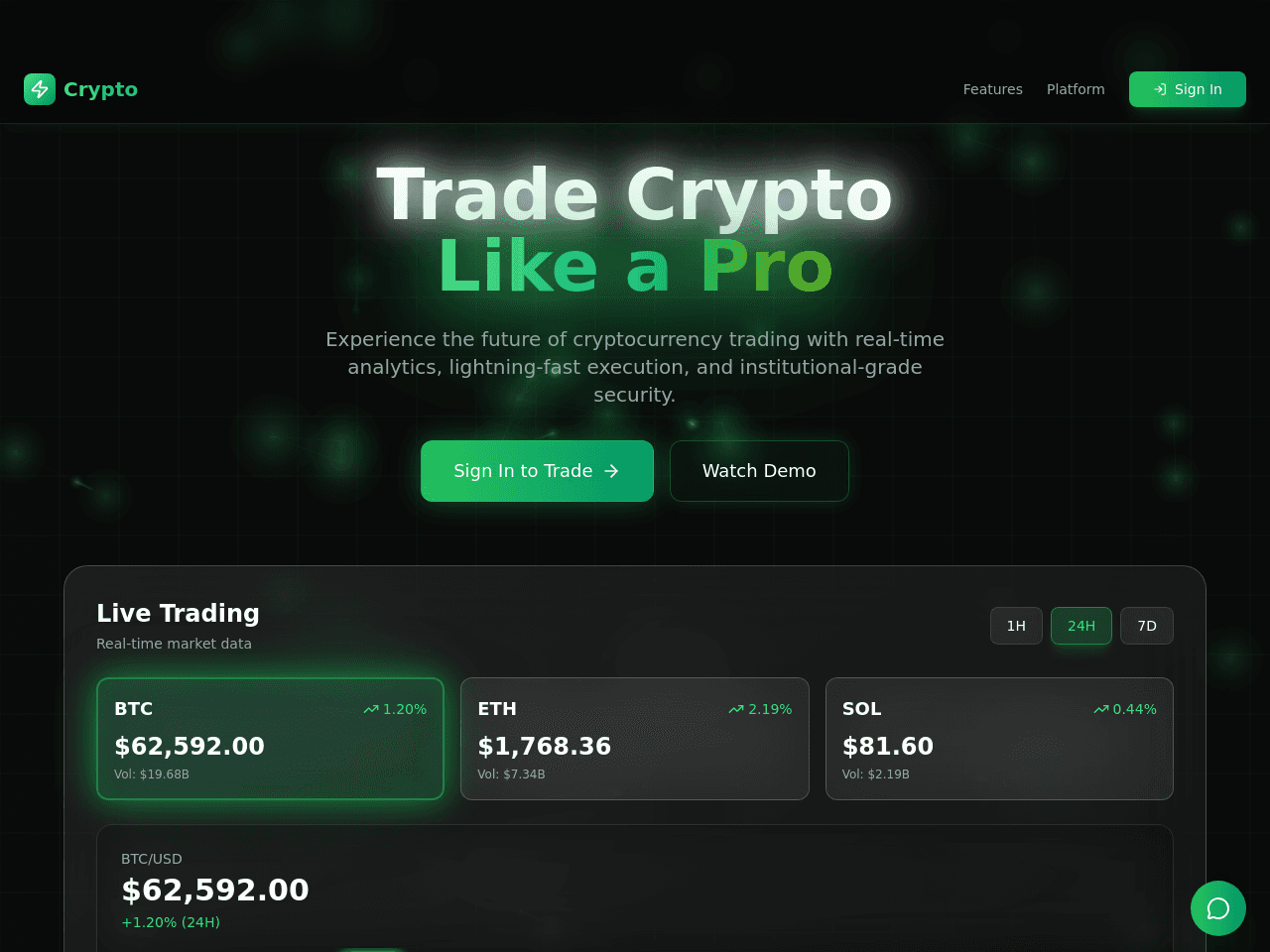 Crypto Trading Landing Page