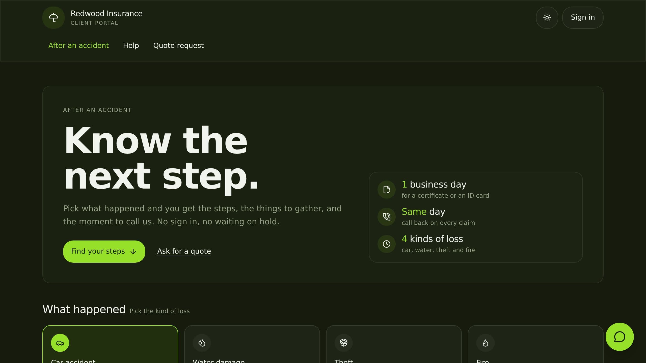Insurance Client Portal preview