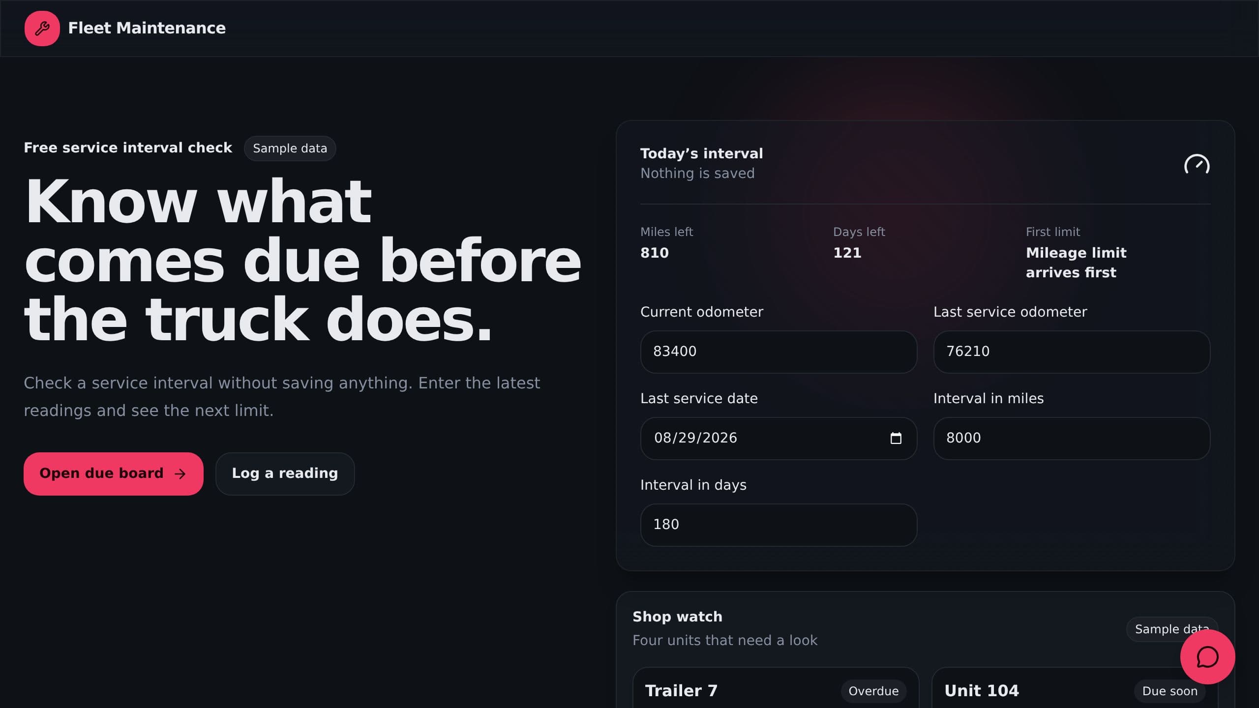 Fleet Maintenance Tracker preview