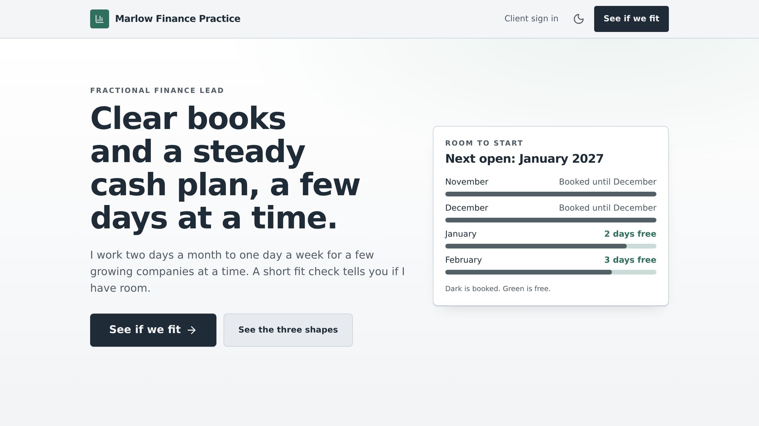 Fractional CFO Website preview