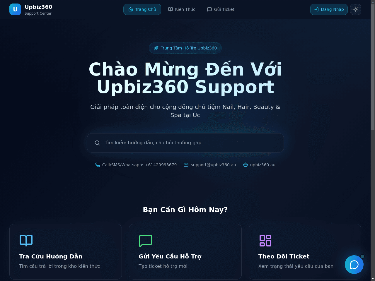 Trung Tâm Hỗ Trợ  Upbiz360