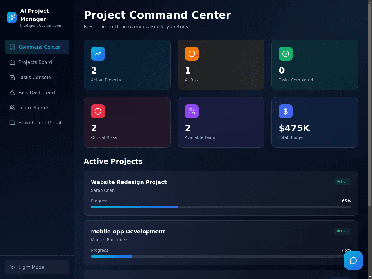 Project Harmony Dashboard