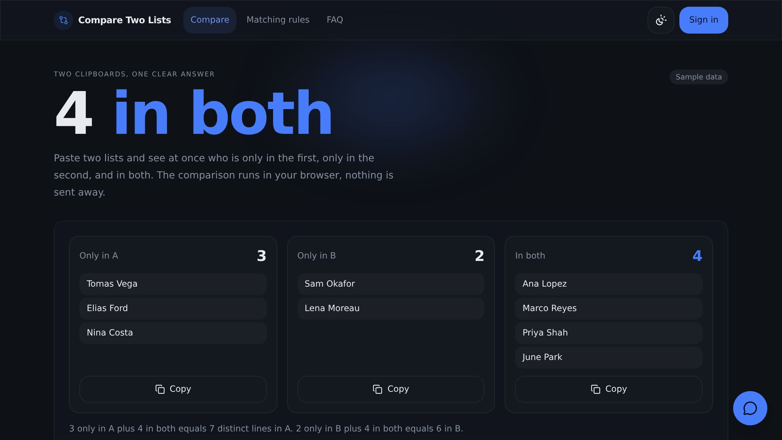 Compare Two Lists preview