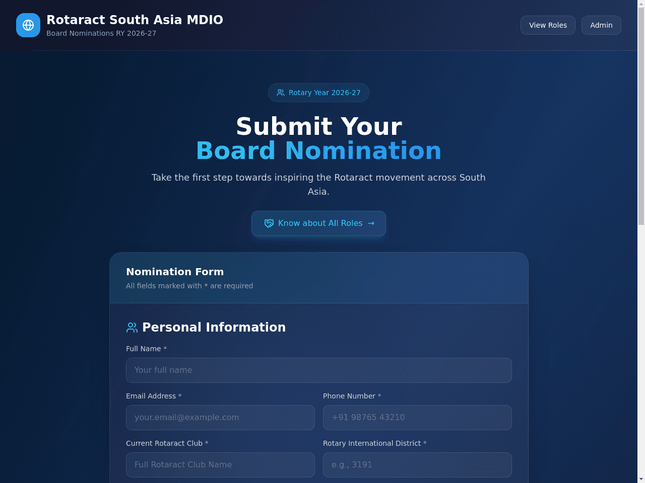 Nominations | Rotaract South Asia MDIO