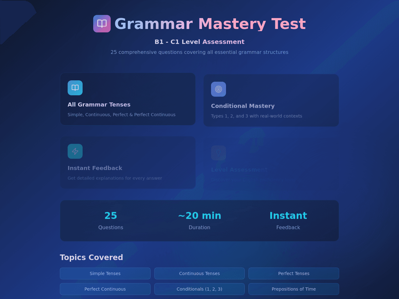 Grammar test B1-C1 tenses