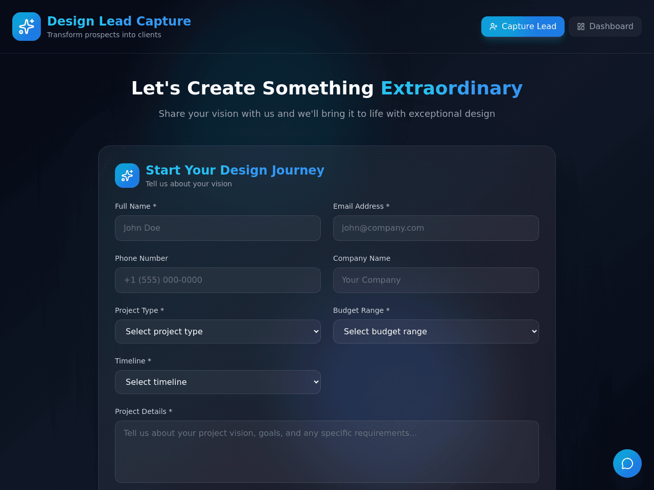 Design Lead Capture