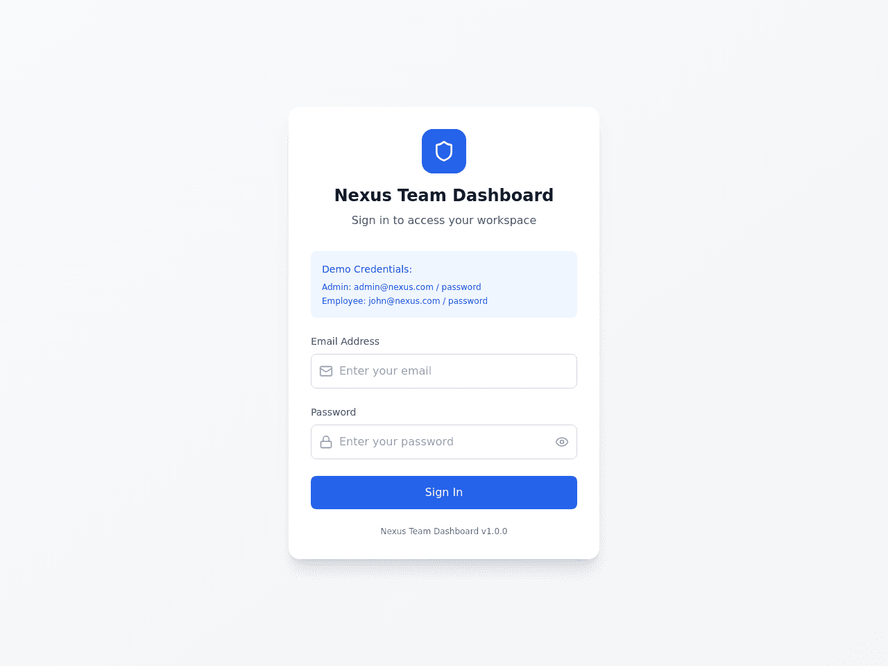 Nexus Team Dashboard