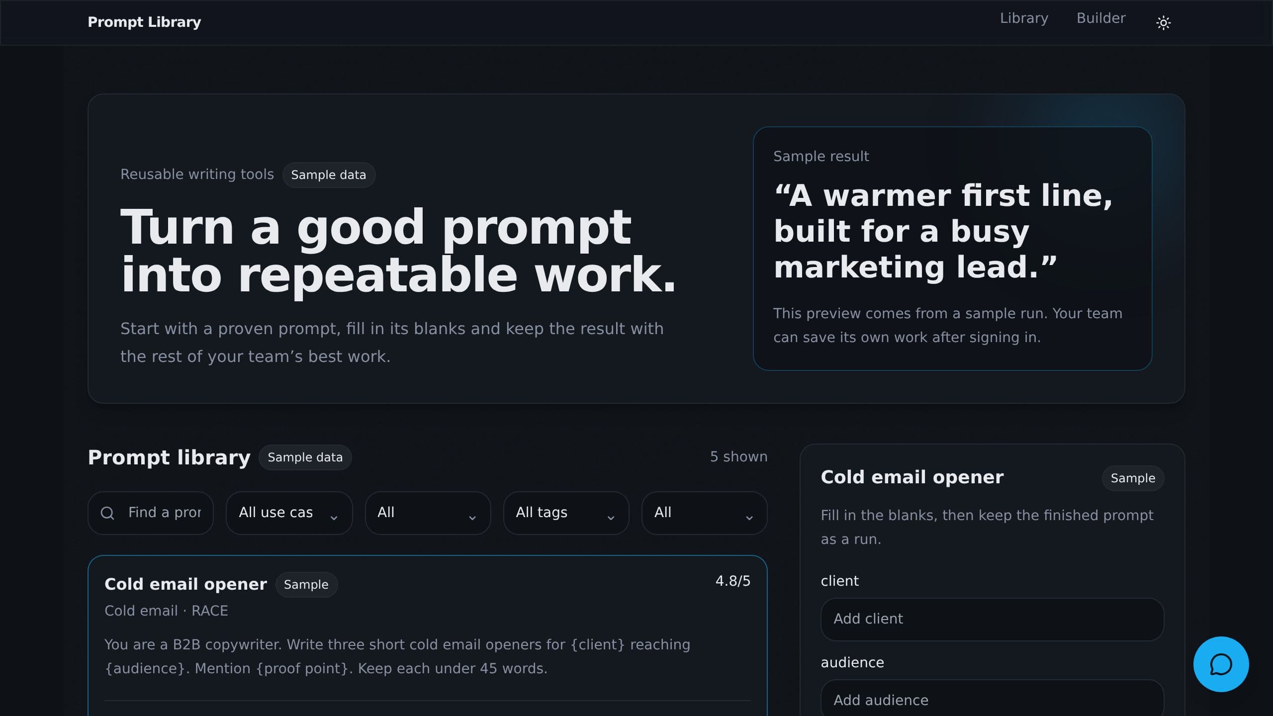 Prompt Library preview
