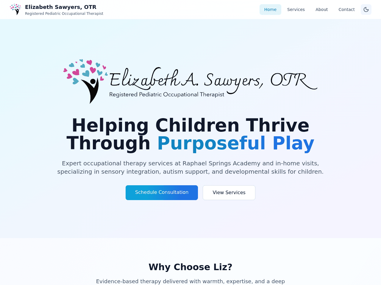 Elizabeth A Sawyers, OTR Website