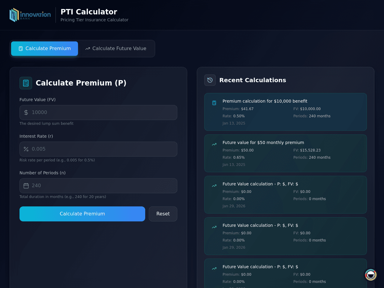 Premium Value Calculator